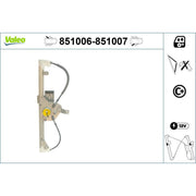 Valeo Electric Window Regulator Lifter Left Rear 851006