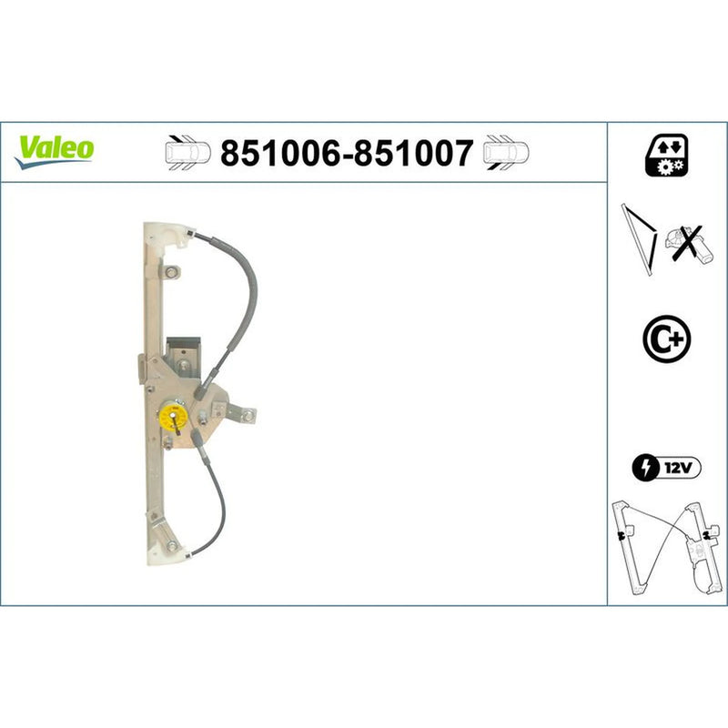 Valeo Electric Window Regulator Lifter Left Rear 851006