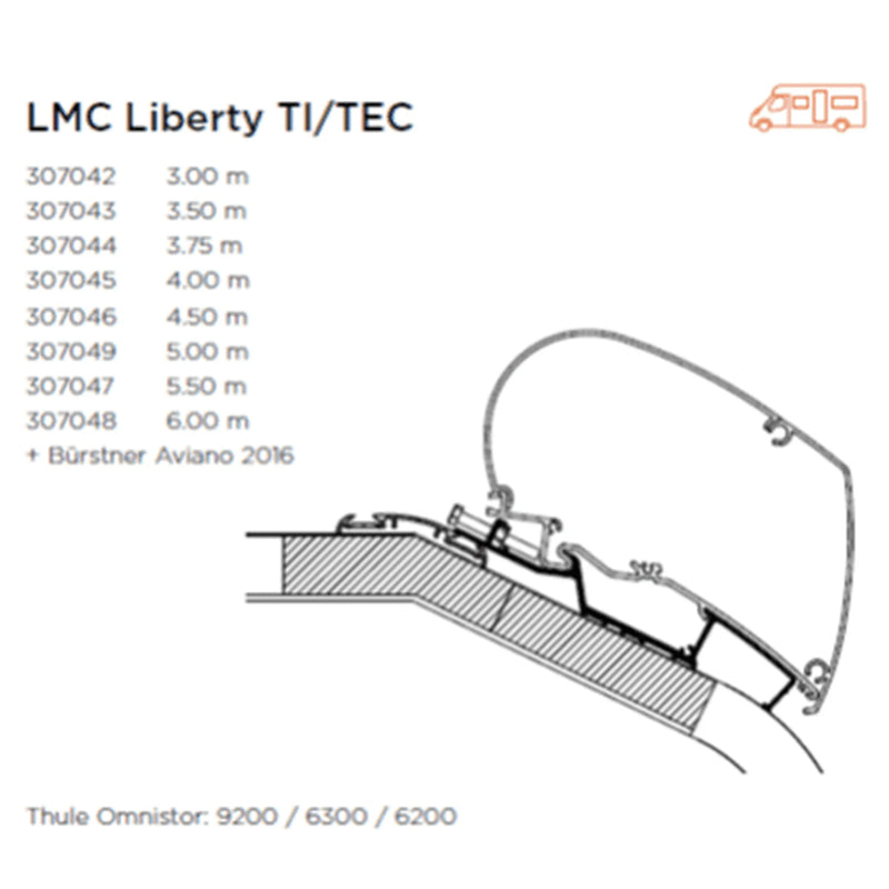 Thule AWNING ADAPTOR FOR LMC LIBERTY l TEC l BURSTNER AVIANO 2016 - LMC | TEC