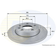 Comline Rear Brake Solid Discs & Pads fits VW Sharan 1995-2010 2.0