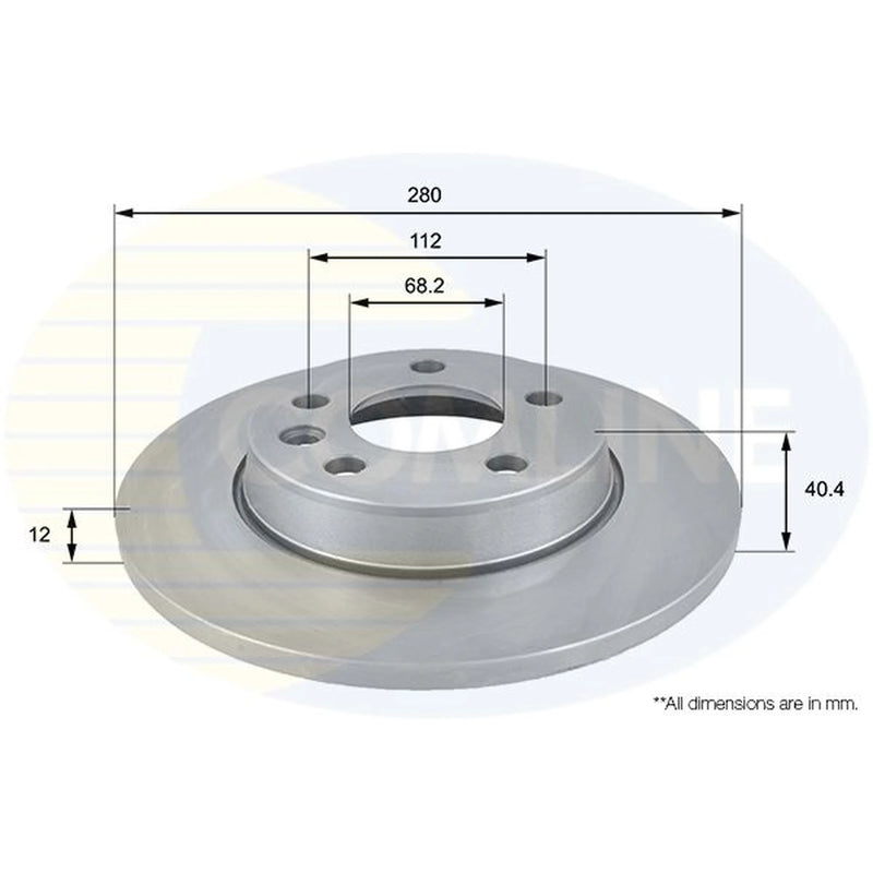 Comline Rear Brake Solid Discs & Pads fits VW Sharan 1995-2010 2.0