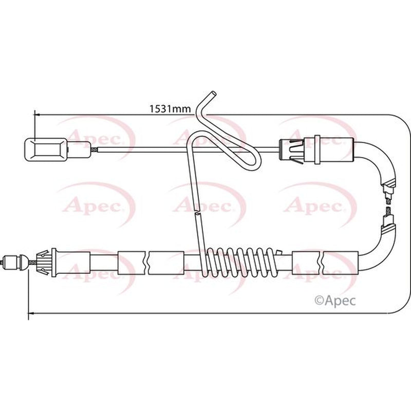 Apec Handbrake Cable Left Rear fits Ford Transit 2006-2014 2.2 2.3 2.4 3.2
