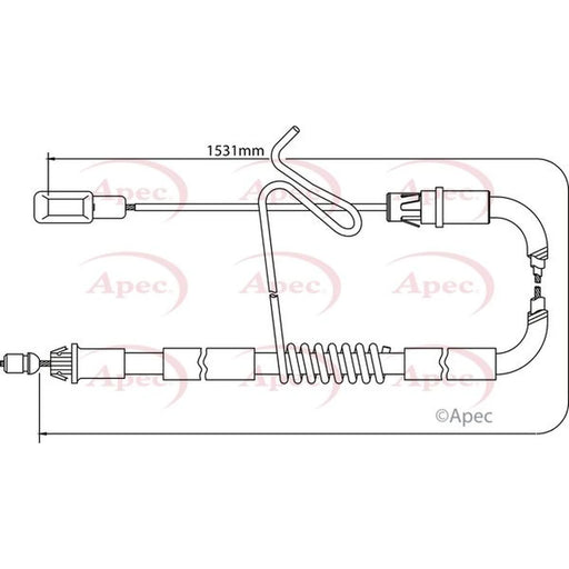 Apec Handbrake Cable Left Rear CAB1196