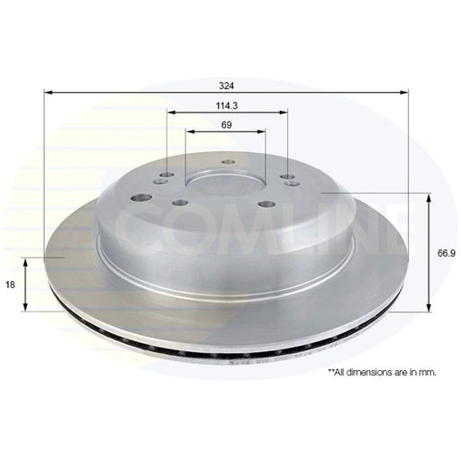 Comline 2 x Internally Vented Brake Discs fits Hyundai IX55 2008-2012 3.0 3.8