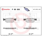 Brembo 4 x Front Brake Pad Set fits Dacia Logan II 2012-2013 1.2 1.5 1.6
