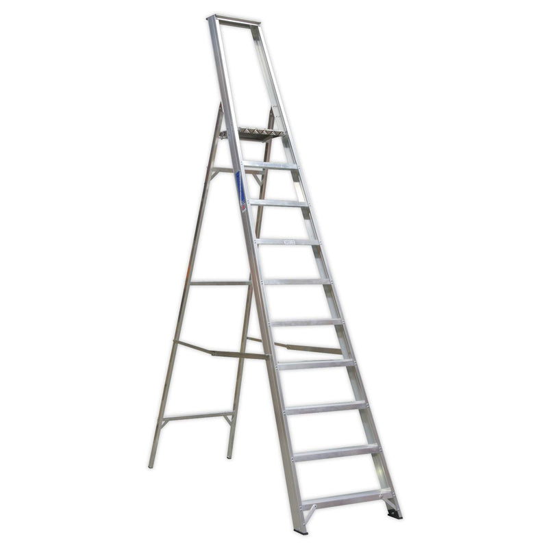 Sealey Aluminium Step Ladder 10-Tread Industrial BS 2037/1 AXL10 Sealey - NN4 Online 