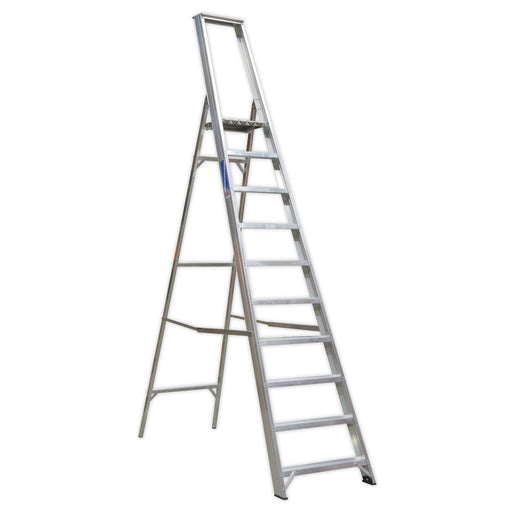 Sealey Aluminium Step Ladder 10-Tread Industrial BS 2037/1 AXL10 Sealey - NN4 Online 