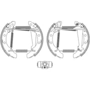 Mintex Brake Shoe Set Axle Kit fits Audi 80 B3 1986-1991 1.6 1.8 1.9