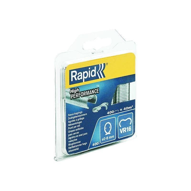 Rapid VR16 Fence Hog Rings Pack 400 Galvanised Rapid - Town Tools