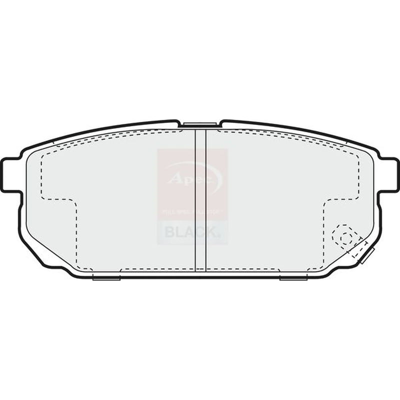 Apec Black Rear Brake Pad Set fits Kia Sorento I 2002-2011 2.4 2.5 3.3 3.5