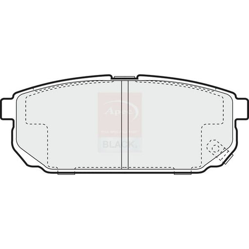 Apec Black Rear Brake Pad Set fits Kia Sorento I 2002-2011 2.4 2.5 3.3 3.5