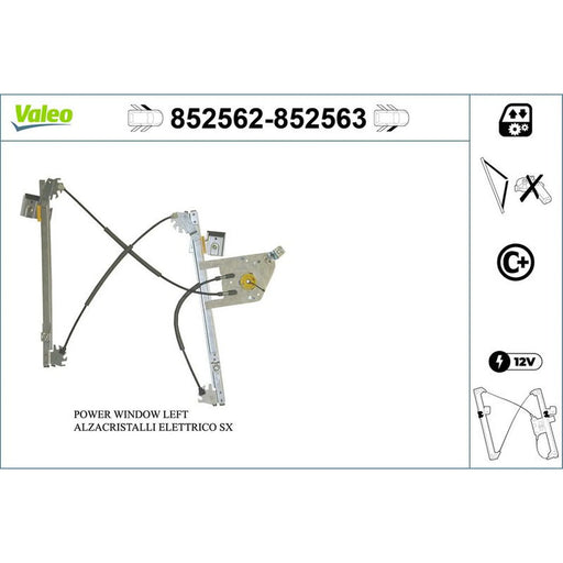 Valeo Electric Window Regulator Lifter Right Front 852563