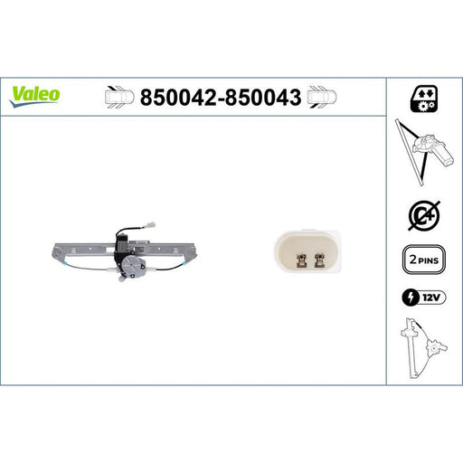 Valeo Electric Window Regulator Lifter Left Rear 850042