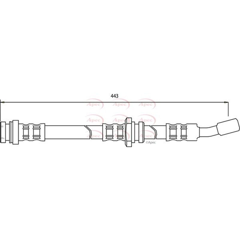 Apec Brake Hydraulic Hose Line Front fits Opel Agila A 2000-2007 1.0 1.2