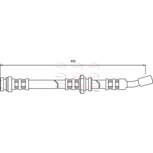 Apec Brake Hydraulic Hose Line Front fits Opel Agila A 2000-2007 1.0 1.2