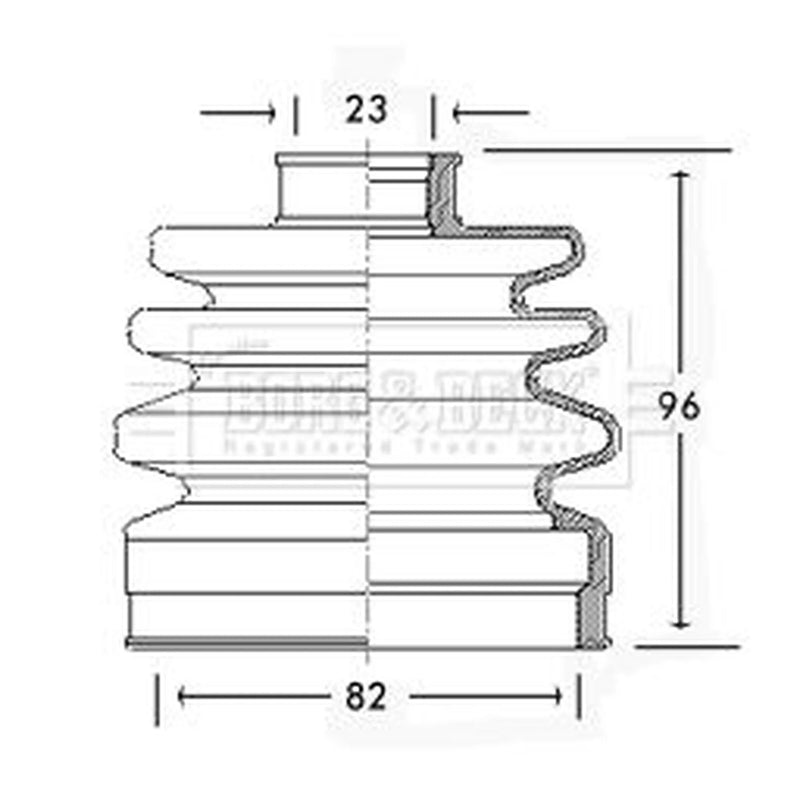Borg & Beck Drive Shaft Bellow Kit transmission sided BCB2184
