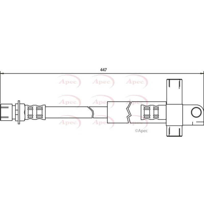 Apec Brake Hydraulic Hose Line Rear fits Ford P 100 II 1987-1992 1.8 2.0