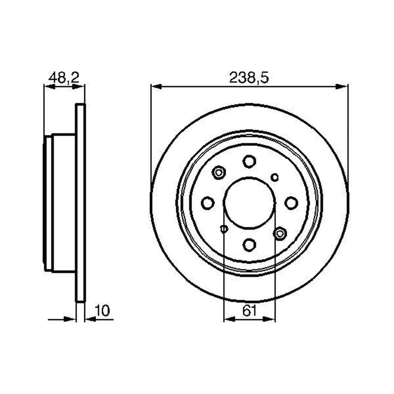 Bosch Rear Brake Solid Discs & Pads fits Honda Civic Aerodeck 1998-2001 1.4 1.8