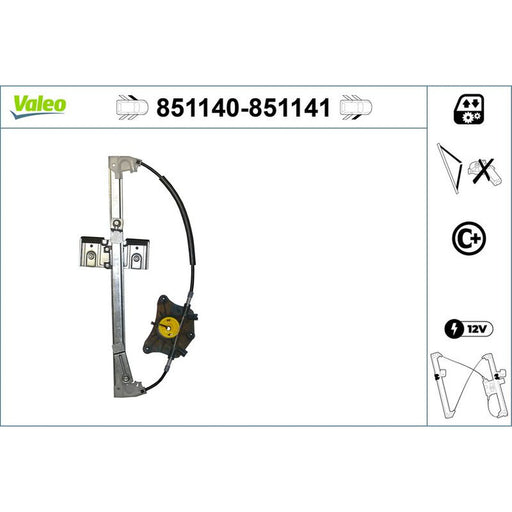 Valeo Electric Window Regulator Lifter Right Front 851141
