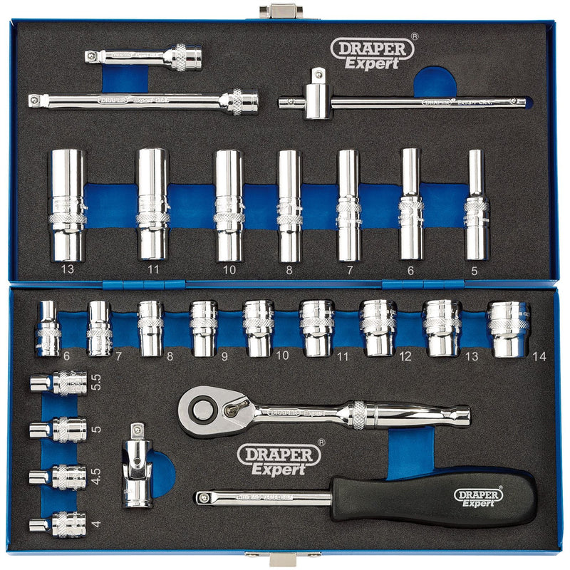 Draper Metric Socket Set, 1/4" Sq. Dr. (26 Piece) 16476 Draper - Dynamic Drive