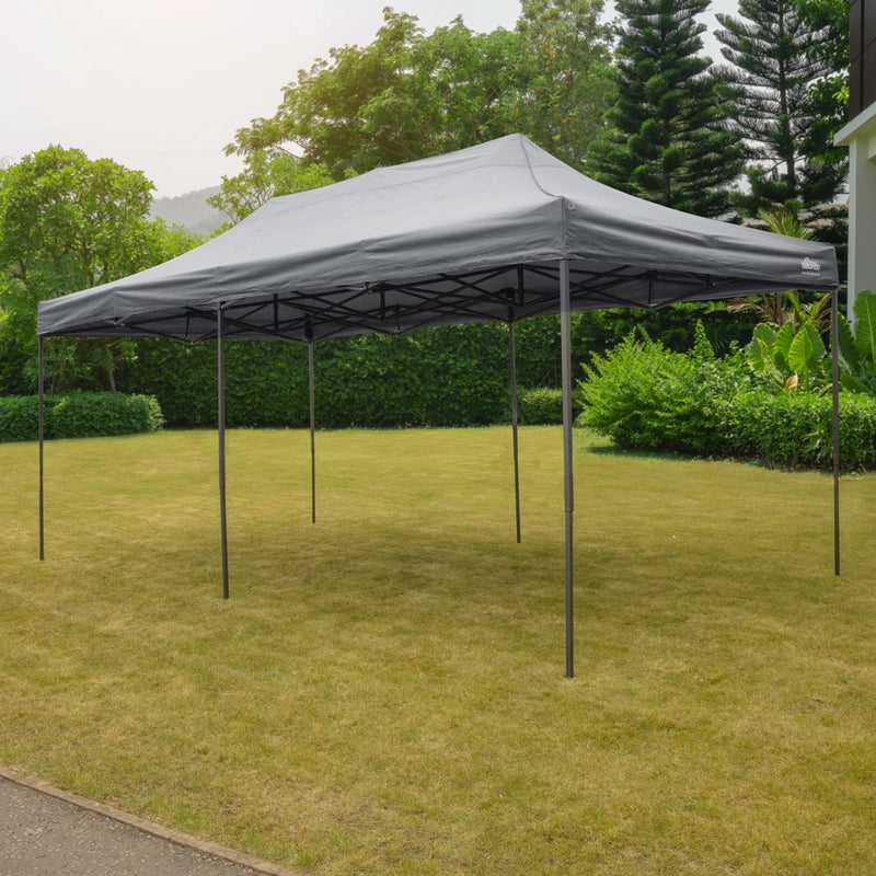 Dellonda 3x6m Pop-Up Gazebo Heavy Duty Carry Bag Rope Stakes & Weight Grey Dellonda - Dynamic Drive
