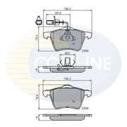 Comline Front Brake Pad Set fits VW Transporter 1990-2003 1.9 2.0 2.4 2.5 2.8