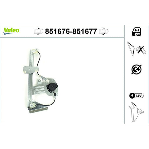 Valeo Electric Window Regulator Lifter Right Front 851677