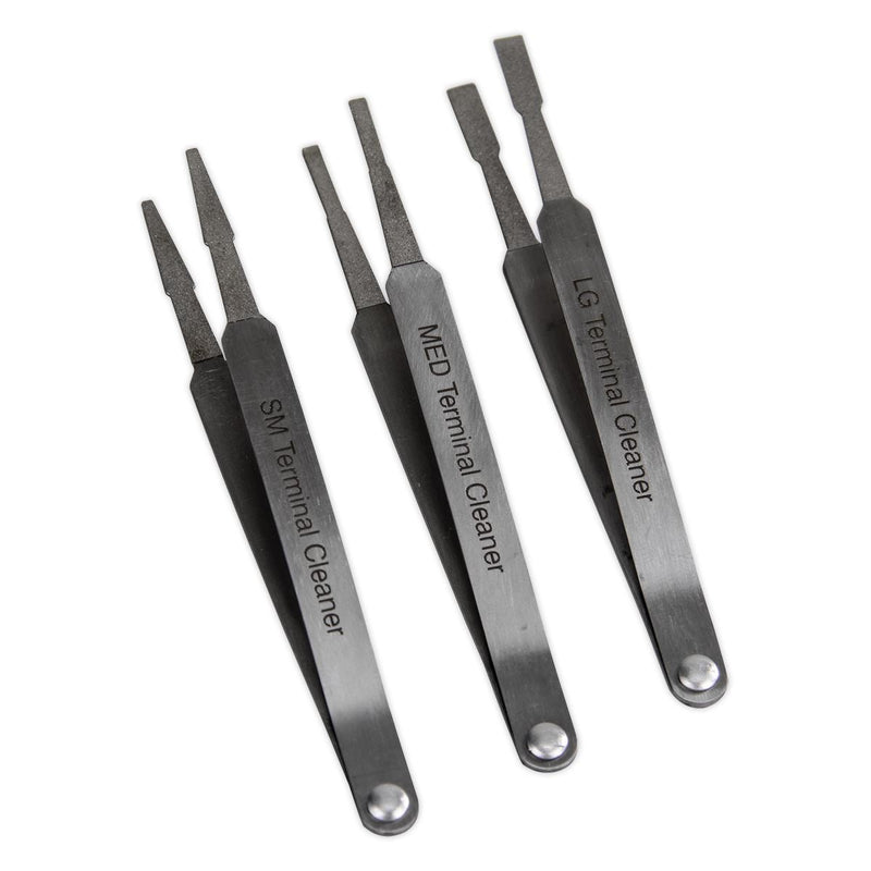 Sealey Terminal Cleaner Set 3pc Diamond Grip VS9202 Sealey - Dynamic Drive