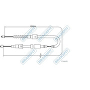 Apec Handbrake Cable Left Rear BBC3467