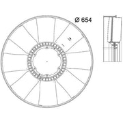 Mahle Radiator Cooling Fan Blade fits Iveco Eurocargo I-Iii 1991-2015