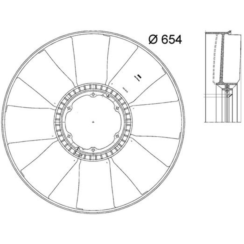 Mahle Radiator Cooling Fan Blade fits Iveco Eurocargo I-Iii 1991-2015