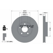 Textar 2 x Vented Front Brake Discs 92237703-x2
