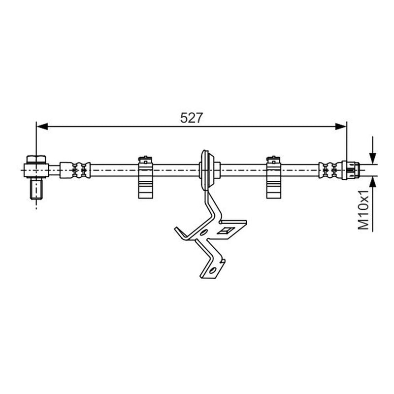 Bosch Brake Hydraulic Hose Line Front Left fits Mercedes-Benz M-Class 1998-2005