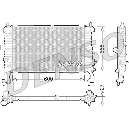 Denso Engine Radiator fits Opel Meriva A 2003-2010 1.3 1.7