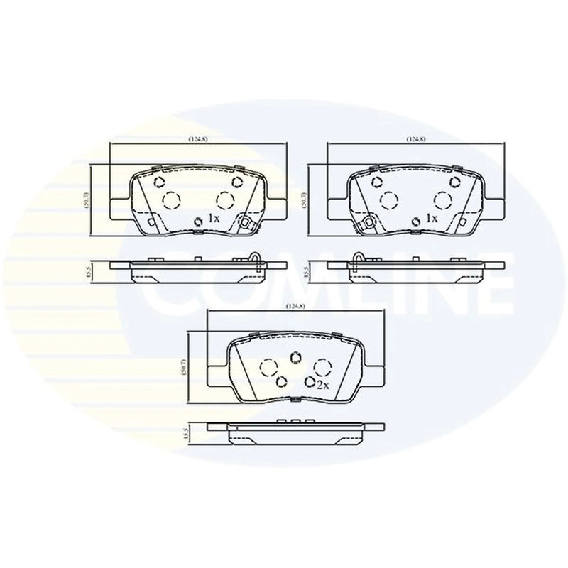 Comline 4 x Rear Brake Pad Set fits Hyundai Santa Fe IV 2020-2021 1.6