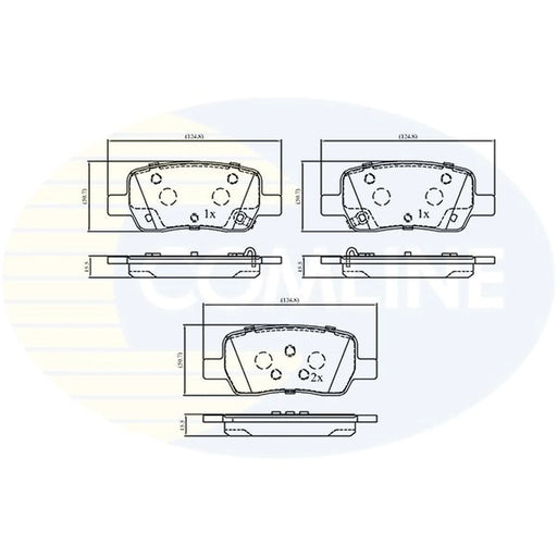 Comline 4 x Rear Brake Pad Set fits Hyundai Santa Fe IV 2020-2021 1.6