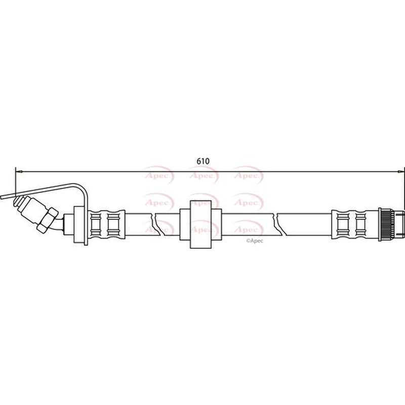 Apec Brake Hydraulic Hose Line Front fits Opel Movano A 1999-2001 2.5 2.8