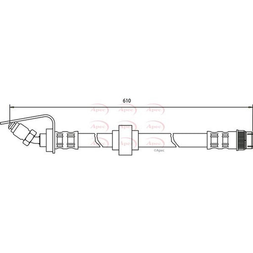 Apec Brake Hydraulic Hose Line Front fits Opel Movano A 1999-2001 2.5 2.8