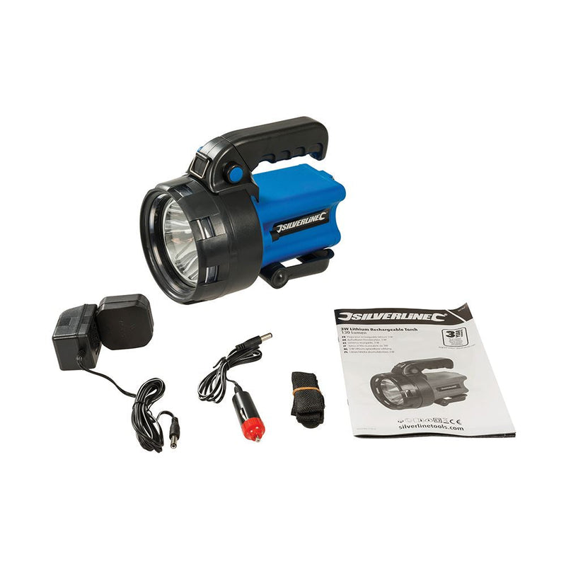 Silverline 3W Lithium Rechargeable Torch 150 Lumen Silverline - Dynamic Drive