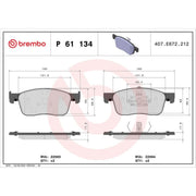Brembo 4 x Front Brake Pad Set fits Citroën Dispatch III 2016-2025 1.5 1.6 2.0