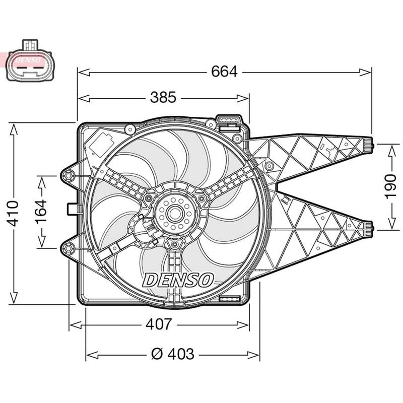 Denso Engine Cooling Fan fits Fiat Bravo II 2006-2014 1.4 1.6 1.9 2.0