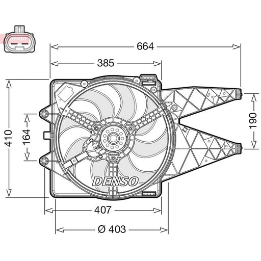 Denso Engine Cooling Fan fits Fiat Bravo II 2006-2014 1.4 1.6 1.9 2.0
