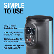 Ring Handheld Digital Tyre Inflator Air Compressor USB LED Cordless Ring Automotive - Dynamic Drive