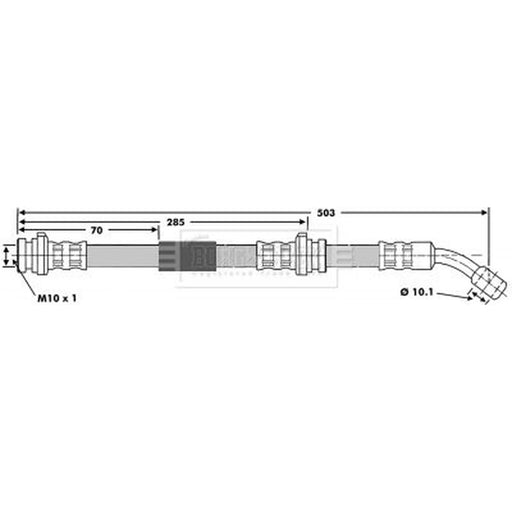 Borg & Beck Brake Hydraulic Hose Line Front Right BBH6586