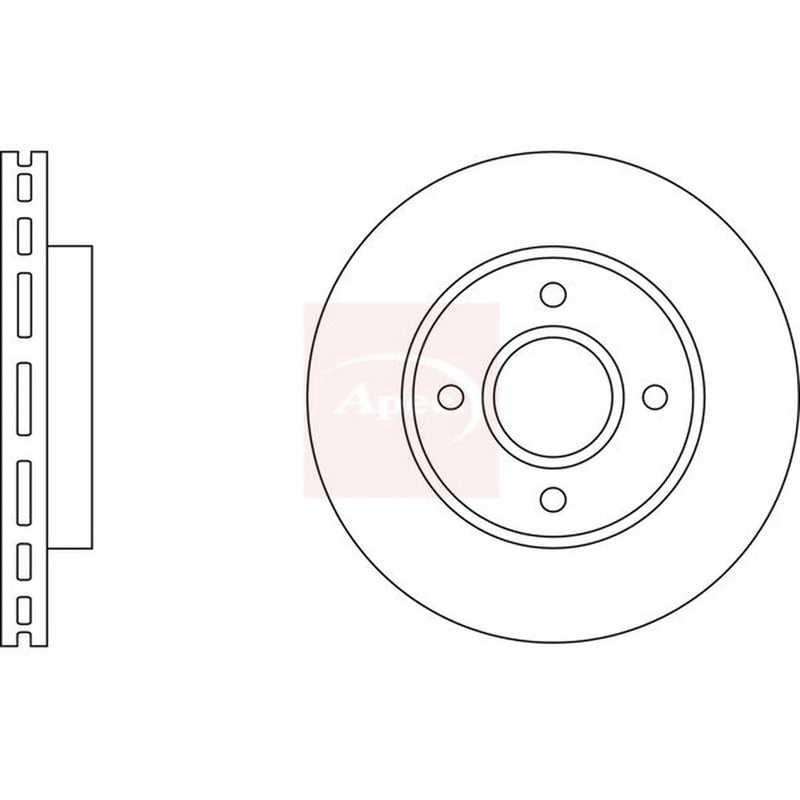 Apec 2 x Vented Front Brake Discs DSK504-x2