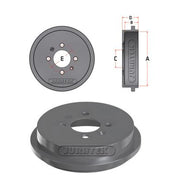 Juratek Brake Drum Assembly Rear JDR096