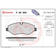 Brembo 4 x Front Brake Pad Set fits Iveco Daily IV 2006-2012