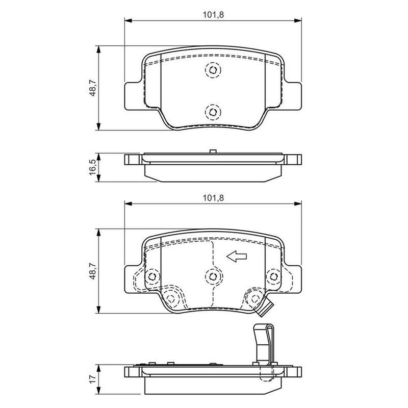 Bosch Front & Rear Pads fits Toyota Verso 2009-2018 1.6 1.8 2.0
