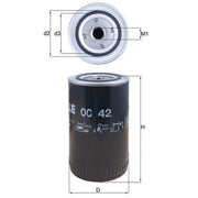 Mahle Engine Oil Filter OC 42