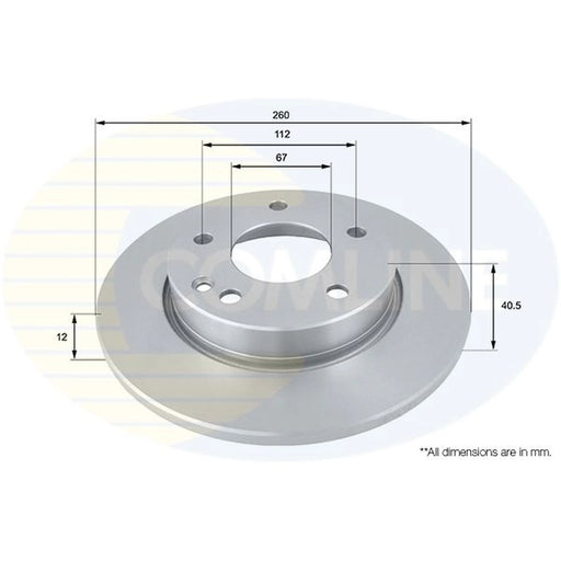 Comline 2 x Solid Brake Discs fits Mercedes-Benz A-Class 1997-2004